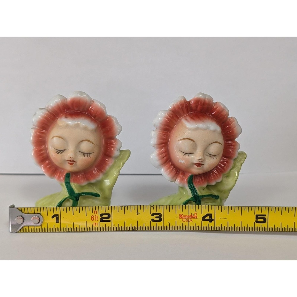 VTG Anthropomorphic Flower, Sunflower, Salt & Pepper Shakers Novelty JAPAN Sleep - Picture 14 of 16